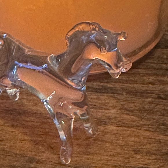 Vintage Handcrafted Blown Glass Horse Figurine, Clear 3" - Picture 7 of 11